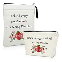 Director Gifts for Women Makeup Bag Book Sleeve Director Appreciation Gifts Assistant Director of Nursing Gifts Cosmetic Bag Book Protector Pouch Birthday Christmas Retirement Gifts