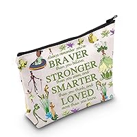 Frog Princess Makeup Bag Princess Travel Cosmetic Bags You are Braver Stronger Smarter Than You Think Zipper Pouch (Frog-P Always Bag)