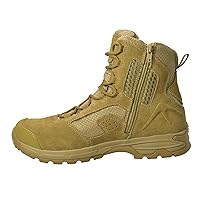 Ad Tec Tactical Boots For Men - 8″ Suede Leather & Waterproof Boots With Side Zipper - Men's Work & Safety Boots With Oil & Slip Resistant Outsole, Coyote