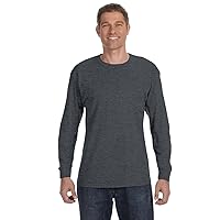 6.1 oz. Tagless Long-Sleeve T-Shirt (5586) Charcoal Heather, 3XL