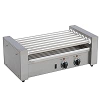 RG-07 Hot Dog Roller Grill with 7 Rollers, 18 Hot Dog Capacity, 120V