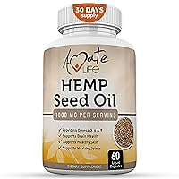 Hemp Oil Capsules for Pain Support with Omega 3 6 9 Seed Oil Cold Pressed Organic Ingredients for Joint & Immune Support Hemp Extract Pills 60 Softgels Made USA