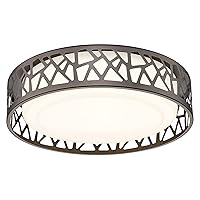 LED Flush Mount Ceiling Light, 14 Inch 20W Dimmable Round Deco Lighting Fixture Oil Rubbed Bronze Finished,1400 Lumens 3000K Warm White, ETL Listed for Kitchen, Hallway, Bedroom, Stairways