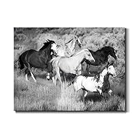 Renditions Gallery Canvas Animal Wall Art Modern Decorations Paintings Running Vintage Horses Black & White Nature Wall Hanging Artwork Prints for Bedroom Office Kitchen - 32