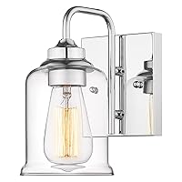 zeyu Modern Wall Sconces Lighting, Industrial Bathroom Vanity Light for Mirror Bedroom, Clear Glass Shade with Chrome Finish, ZSL72B CH