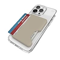 Speck iPhone Wallet MagSafe Accessory - Removable ClickLock No-Slip Interlock - Holds 1-3 Cards - Soft Touch Finish, Scratch Resistant Card Holder Built for MagSafe - Pale Oak/Dark Umber