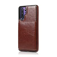 Flip Case Cover for Huawei P30 Pro Mobile Phone Case, PU Leather Wallet Case Multi-Credit Card Slot Wallet Case, for Huawei P30 Pro Phone Back Cover (Color : Brown)