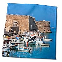 3dRose Castello a Mare, Koules Fortress in Harbor of Heraklion, Crete Greece - Towels (twl-330122-3)
