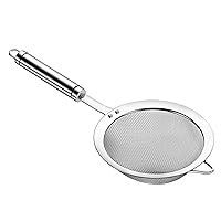 Stainless Steel Fine Mesh Strainers for Kitchen, Colander-Skimmer with Handle, Sieve Sifters for Food, Tea, Rice, Oil, Noodles, Fruits, Vegetable