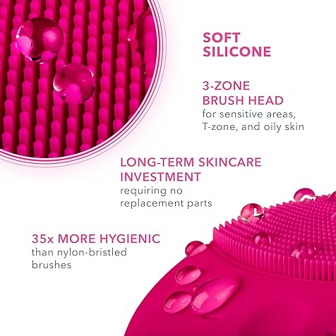 LUNA mini 2 Ultra-hygienic Facial Cleansing Brush All Skin Types Face Massager for Clean & Healthy Face Care Extra Absorption of Facial Skin Care Products Waterproof