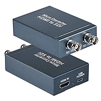 HDMI to SDI Converter, Micro Converter One HDMI in Two SDI Output (with Power Supply Adapter, Audio Embedder Support HDMI 1.3, 3G/HD-SDI Auto Format Detection Extender for Camera CCTV