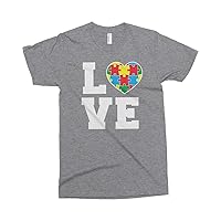 Threadrock Men's Autism Awareness Love Puzzle Heart T-Shirt