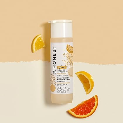 The Honest Company 2-in-1 Cleansing Shampoo + Body Wash | Gentle for Baby | Naturally Derived, Tear-free, Hypoallergenic | Citrus Vanilla Refresh, 10 fl oz