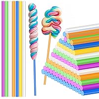 30 Pieces Acrylic Rods 12.2 Inch Acrylic Dowel Rods Round Cake Topper Rod Cake Pop Sticks Acrylic Strip Sticks for DIY Crafts Handwork Supplies Candy Dessert(6 Colors,5 for Each Color)