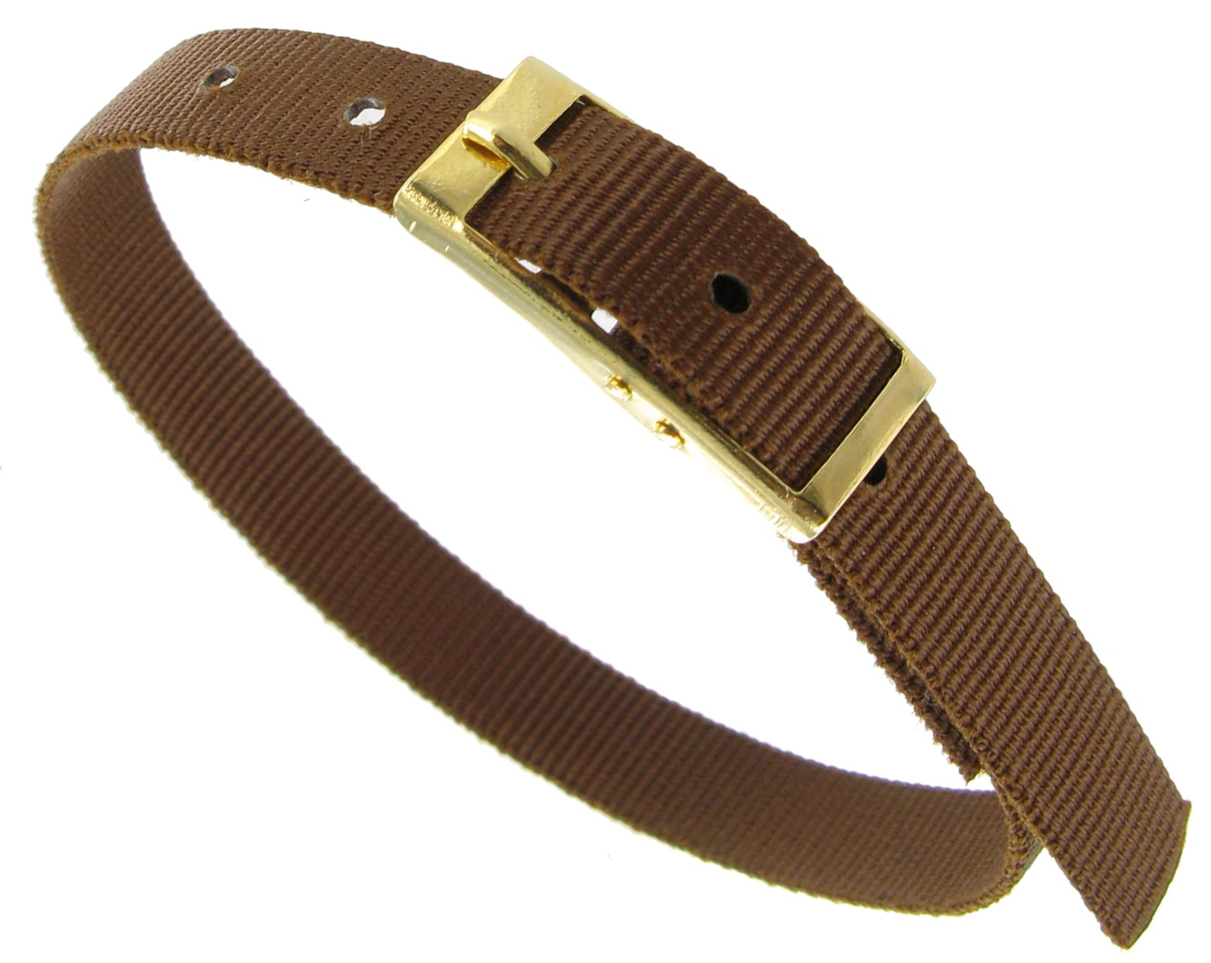 Milano 8mm Slide Through Sports Wrap Nylon Textile Solid Brown Watch Band Strap