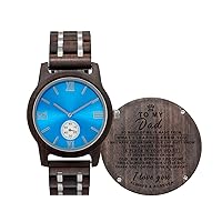 KWOOD Custom Engraved Wooden Watches for Men Handmade Waterproof Watch Personalized Gifts for Son Father Husband Boyfriend Anniversary Valentine's for Men