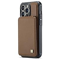 LOFIRY- Card Case for iPhone 15 Pro Max/15 Plus/15 Pro/15, Slim Leather Cover FILP Back Car Magnetic Suction Case,15ProMax (15Plus,Brown)