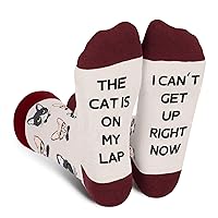 AGRIMONY Funny Cat Dog Socks for Women Teen Girl- I Can’t Get Up Right Now Socks-Mothers Day Christmas Gift Stocking Stuffers