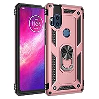 Phone Case Compatible with Motorola Moto One Hyper Case Cell Phone with Magnetic Ring Holder, Heavy Duty Shockproof Protection Compatible with Motorola moto en hyper (Color : Rose gold)