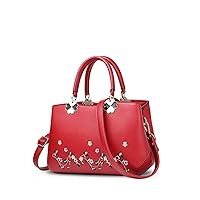 Nicole & Doris Floral Handbag, Elegant, Mother's Bag, Cute, Crossbody Bag, Embroidered, Popular, Shoulder Bag, Elegant, Shoulder Bag, Women's, Lightweight, Waterproof, Synthetic Leather