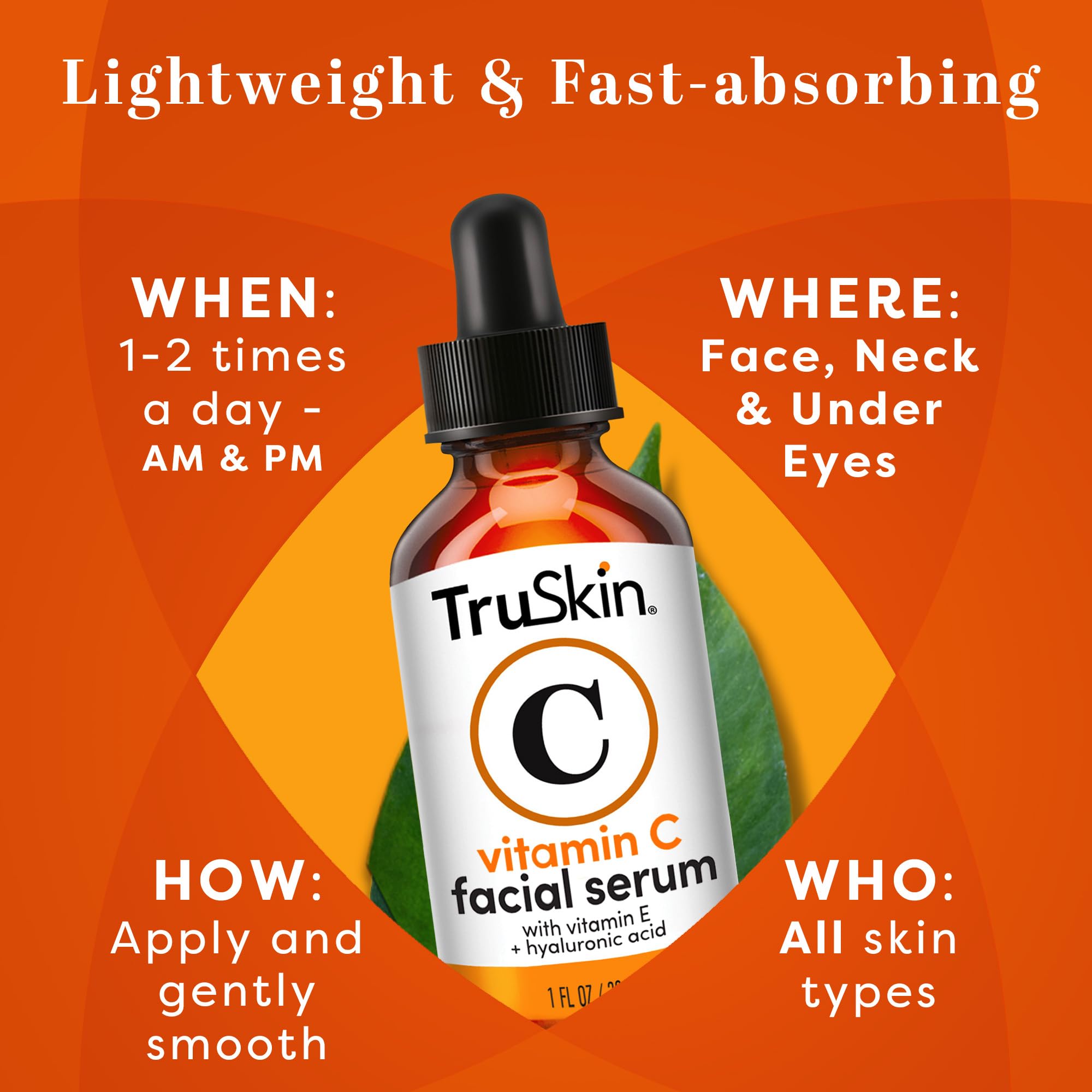 TruSkin Vitamin C Serum & Liquid Exfoliant Duo – Vitamin C Face Serum 1oz & AHA, BHA, PHA Liquid Exfoliant 4.2oz for Brighter, Smoother Skin – Even Skin Tone & Texture, Improve Fine Lines & Wrinkles