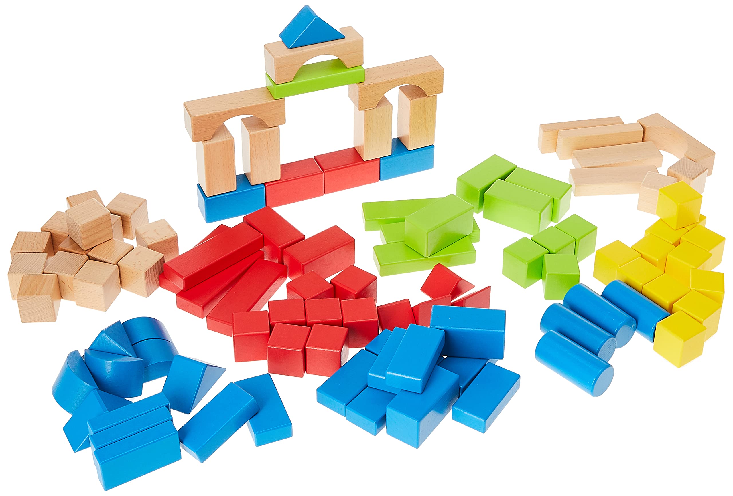 Award Winning Hape Kid's Wooden Building Block Set (100 pieces)