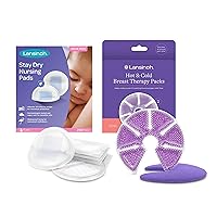 Lansinoh Disposable Nursing Pads, 200 Count, and Breast Therapy Packs with Soft Covers, 2 Pack, Breastfeeding Essentials for Moms