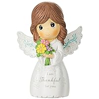 Precious Moments Angel Figurine | I Am Thankful for You, Mini Resin Figurine | Angel Gift | Angel Home Decor & Gift