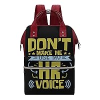 Human Resources HR Voice Durable Travel Laptop Hiking Backpack Waterproof Fashion Print Bag for Work Park Red-Style