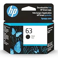 63 Black Ink Cartridge | Works with HP DeskJet 1112, 2130, 3630 Series; HP ENVY 4510, 4520 Series; HP OfficeJet 3830, 4650, 5200 Series | Eligible for Instant Ink | F6U62AN