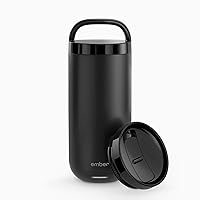 Tumbler, Temperature Control Travel Mug, Stainless Steel, App-Controlled Heated Coffee Mug with 3-Hour Battery Life, Black, 16 Oz