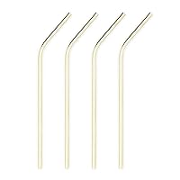 Viski Gold Metal Straws, 8inch Gold Straws Reusable Straws for Tumblers Stainless Steel Drinking Straw Reusable Straw Set of 4