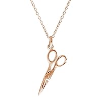 jewellerybox Rose Gold Plated Matt Sterling Silver Scissors Necklace