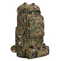 100L Camping Hiking Backpack,Molle military Tactical rucksack backpack,Waterproof Lightweight Hiking Backpack (Woodland Camo-C)