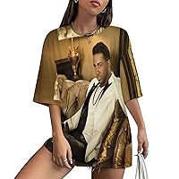 Shirt Women's Oversized Vintage Loose Fit Short Sleeve Fashion Crew Neck Tee Tops