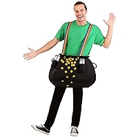 Adult Leprechaun Pot of Gold Costume, Fun Holiday Outfit for Parties, Rainbow and Black Cauldron for Irish Party
