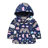 Trench Coat for Boys Toddler Kids Baby Boys Girls Long Sleeve Prints Windproof Jacket Hooded Warm Fall Jacket