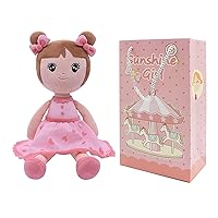 Stuffed Baby Doll Gifts for Girl 44CM Super Soft Buddy Cuddly Baby Girl Plush Toy Gifts wtih Gift Bag 17.3 Inches in Standing (Pink)