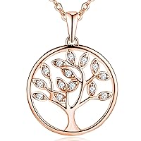 JO WISDOM Tree of Life Necklace,925 Sterling Silver Family Tree Pendant Necklace,Jewellery for Women