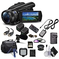 eDigitalUSA Sony Handycam FDR-AX700 4K HD Video Camera Camcorder + Extra Battery and Charger + 3 Piece Filter Kit + Wide Angle Lens + Case + Tripod and More - Advanced Bundle