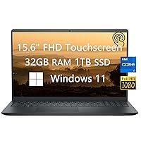 Dell Inspiron Touchscreen Laptop for College Student & Business, 15.6 inch FHD, 13th Gen Intel Core i7-1355U, 32GB RAM, 1TB SSD, Webcam, Wi-Fi, HDMI, Fast Charge, Lightweight, Windows 11