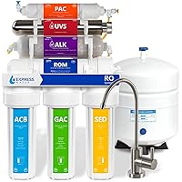 Reverse Osmosis Alkaline Ultraviolet Water Filtration System – 100 GPD (Modern Brushed Nickel Faucet)