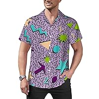 Mens Hawaiian Shirt Short Sleeve Button Down Shirt Tropical Summer Casual Beach Clothes