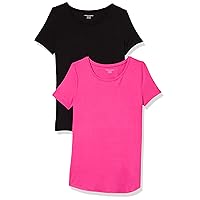 Amazon Essentials Women's Short-Sleeve Scoopneck Tunic, Pack of 2