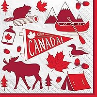 Canadian Pride Red Paper Luncheon Napkins (Pack of 20) - 6.5
