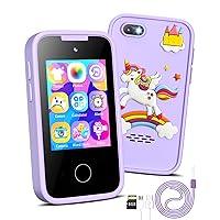Kids Smart Phone Unicorns Gifts for Girls 6-8 Year Old Touchscreen Toy Cell Phone with Multi APPs 8G TF Card for Learning Play Christmas Birthday Gifts for Girls Age 3 4 5 6 7 8 9