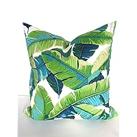 MangGou Pillows Turquoise Lime Green Indoor Outdoor Throw Pillow Covers Teal Blue Outdoor Pillow Covers Aqua Tropical Pillows Chinoiserie Style Home Decorative Cushion Cover