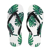 Vantaso Slim Flip Flops for Women Sketch Green Palm Tree Yoga Mat Thong Sandals Casual Slippers
