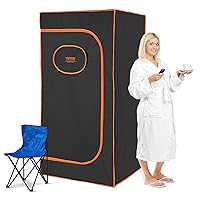 VEVOR Portable Sauna Tent Full Size, 1400W Personal Sauna Kit for Home Spa, Detoxify & Soothing Infrared Heated Body Therapy, Time & Temperature Remote Control with Chair & Floor Mat