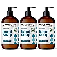 Everyone Liquid Hand Soap, 12.75 Ounce (Pack of 3), Pacific Eucalyptus, Plant-Based Cleanser with Pure Essential Oils